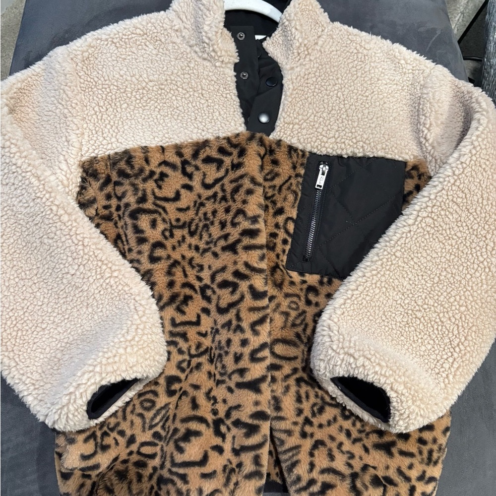 Rails Leopard Print Sherpa Jacket